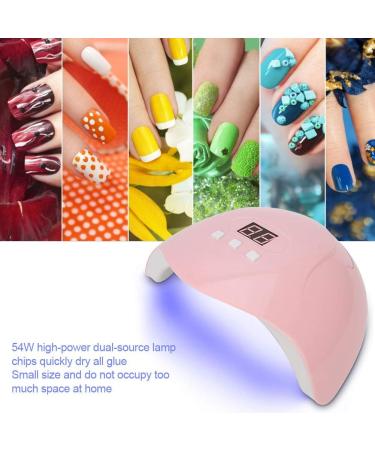 UV LED Nail Lamp 54W 18pcs UV LED Nail Light Portable Nail Lamp Professional Nail Dryer Gel Polish Light with 3 Timers Professional Nail Art Tools(Pink) - Buy Online on SooperMarket.com