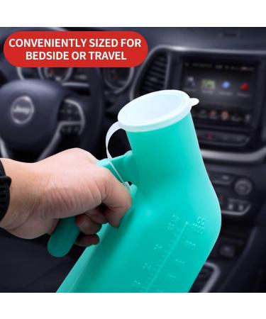 Male Urinal Bottle Thick Portable urinals for Men Pee Bottles with Lid 32oz./1000mL Spill Proof Urinal Bottle for Hospital Car Travel outdoor Emergency Camping Elderly & Incontinence(2PACK) - Buy Online on SooperMarket.com