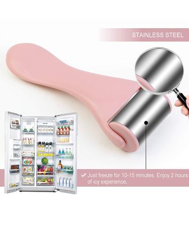 Pink Stainless Steel Ice Roller for Face & Eye - Pain Relief, Migraine, Puffiness - Cold Facial Roller for Redness, Headaches - Skincare Massager - Buy Online on SooperMarket.com