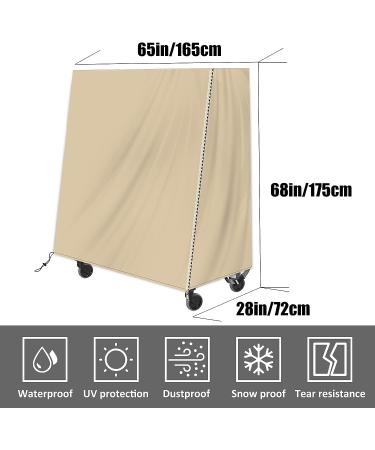 AlaSou Ping Pong Table Cover - Water Resistant, Weatherproof Brownish Yellow - Protect Your Foldable Table Tennis Equipment - Buy Online on SooperMarket.com