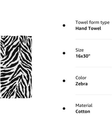 Naanle Stylish Zebra Seamless Pattern Hand Towel (16 x 30) - Highly Absorbent & Multipurpose for Bathroom, Hotel, Gym & Spa - White & Black Zebra Print - Buy Online on SooperMarket.com
