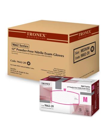 500 Pack X Large Tronex Extra-Thick Chemo-Rated Powder-Free Nitrile Exam Gloves Light Blue 500 X-Large