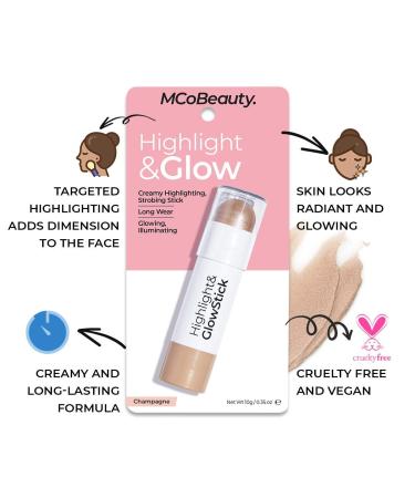 MCoBeauty Highlight and Glow Stick - Luminous Cream Balm Highlighter Stick - Champagne - 0.35 Oz - Buy Online on SooperMarket.com
