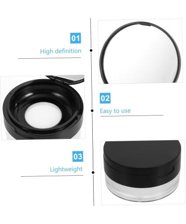 CANIGHT 2pcs Elastic Mesh Loose Powder Box Flour Holder Makeup Powder Case Portable Powder Puff Black Abs - Buy Online on SooperMarket.com