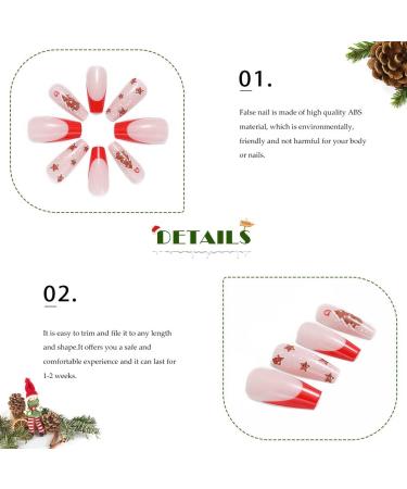 Vatocu Christmas False Nails - Long Xmas Snowflakes Glitter Press on Nails for Women and Girls (24pcs) - Buy Online on SooperMarket.com