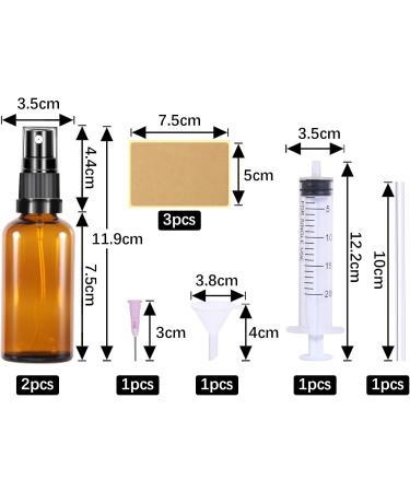 Brownlas Small Glass Spray Bottles 50ml - 2 Pack - Empty Perfume & Cosmetic Atomizers - Portable Pharmacy Bottles - Buy Online on SooperMarket.com