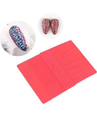 Nail Stamping Template Set - 4PCS 3D Relief Silicone Stencils for DIY Nail Art UV Gel Friendly Perfect for Salon & Home Use - Buy Online on SooperMarket.com