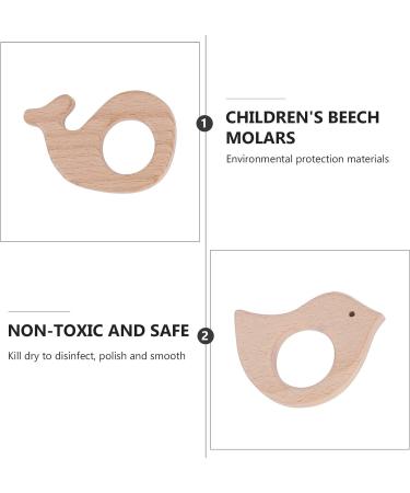 Amosfun 5pcs Wooden Baby Teether Toys - Animal Shape Chewing & Grasping Toys (Khaki) - Buy Online on SooperMarket.com