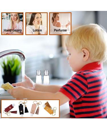 Puerhuaci Travel Bottles Set - 4 Pcs 30ml Transparent Squeeze Bottles for Perfume & Cosmetics with Keychain - Portable Plastic Travel Containers - Buy Online on SooperMarket.com