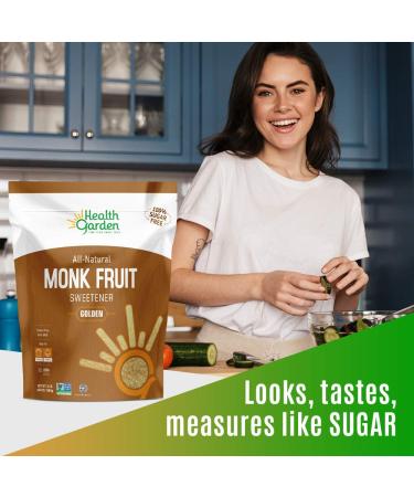 Health Garden Monk Fruit Sweetener Golden 3 lbs - Non GMO, Gluten Free, Sugar Substitute - Kosher & Keto Friendly - Buy Online on SooperMarket.com