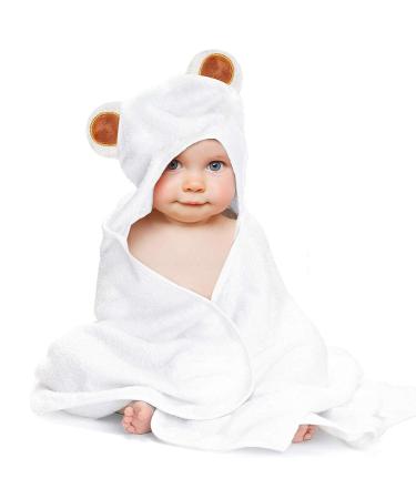 Lattcure hooded bathing towel cozy and warm made of bamboo fiber bathing towel towel with hood for babies and small children's hooded towel 90 * 90 cm