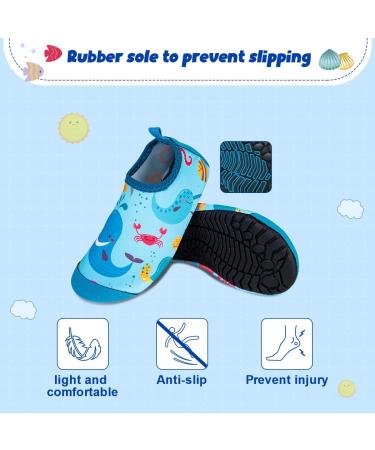 Kids Blue Whale Beach Swim Shoes - Non-Slip Aqua Socks for Boys and Girls | Quick Dry Water Sport Shoes for Pool, Surfing, Yoga | Size 8.5/9 UK Child - Buy Online on SooperMarket.com