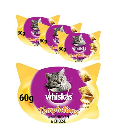 KRISP 4 x 60g Temptations Chicken Cat Healthy Treats Soft Freshness Delicious Flavour
