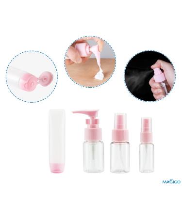 16 Pack MAGIGO Pink Toiletries Travel Bottle Set | TSA Approved Leak Proof Airline Carry-On for Women - Buy Online on SooperMarket.com