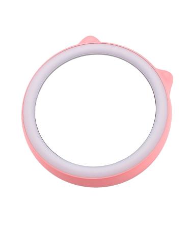 5200MAh Portable Mini Mobile Power Portable Mirror Wireless USB Charging with LED Lighting Mini Vanity Mirror Travel Sensing Lighting-Pink