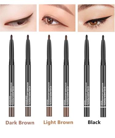 6 Pack Gel Eye Liner Pencils - High Pigment Eyeliner Makeup in Black, Light Brown, Dark Brown - Smooth & Easy to Apply Eyeliner Stick - Buy Online on SooperMarket.com