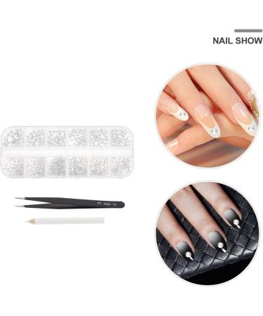 EXCEART 1 Set Makeup Rhinestone Rhinestones Nail Accessories Manicure Tools Nail Patches Diy Manicure Supply Nail Jewelry Decor Manicure Decors White Wooden Rhinestone Nails Acrylic 3d 12.5X0.8cm White - Buy Online on SooperMarket.com