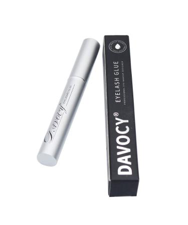 Davocy Eyelash Glue Strong Hold Clear Latex-Free Waterproof Lash Adhesive. Professional Hypoallergenic Adhesive for Sensitive Eye. Suitable for Strip Eyelash Extension False Lash Mink Lash