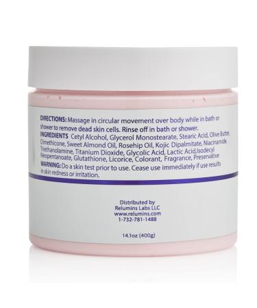 Relumins Premium Brightening Scrub - Intense Exfoliant with Glutathione Arbutin Rosehip & Kojic Acid for Radiant Skin - 400ml International Shipping - Buy Online on SooperMarket.com