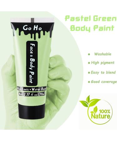 Pastel Green Cream Face Body Paint - 2.37oz (70ml) Water Based Makeup for Adults & Children - Perfect for Face Painting, SFX, Cosplay, Festivals & Halloween - Buy Online on SooperMarket.com