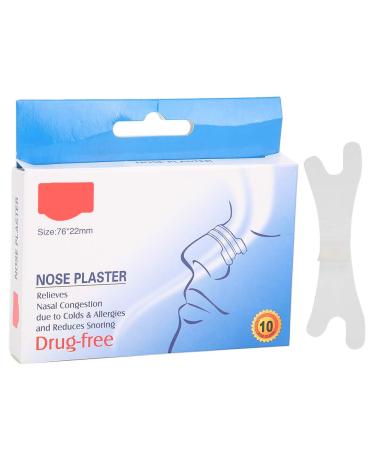 Pack of 10 PVC Disposable Nose Strips Fight Sleep Snoring for Maximum Hold at Night While Sleeping Improved Breathing 72 x 22mm