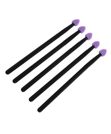 Healeved 5pcs Silicone Eyeshadow Brush Cream Eyeshadow Plastic Handle Simple Applicator Brush Purple