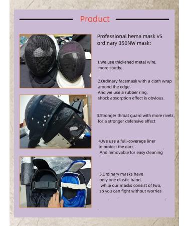ASAki Fencing Mask LV2 CE1600N Hema Gear with Full Coverage Lining - Removable & Washable - Ear Protection - Steel Sword Resistant - Large - Buy Online on SooperMarket.com