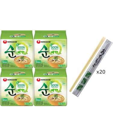Nong Shim Soon Veggie Ramyun Instant Noodle Soup Mild Halal 112g (Pack of 20) by CNMART - Buy Online on SooperMarket.com
