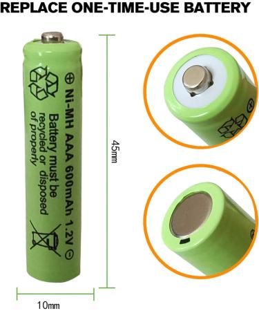 AAA Rechargeable Solar Light Batteries 1.2V 600mAh - 12 Pack for Outdoor Garden & String Lights - Buy Online on SooperMarket.com