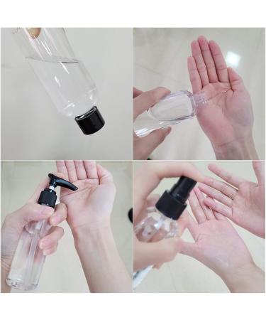 Lufevrm Travel Bottles Set - 4 Leakproof 100ml Refillable Spray & Pump Bottles with Transparent Bag for Shampoo & Perfume - Ideal for International Travel - Buy Online on SooperMarket.com