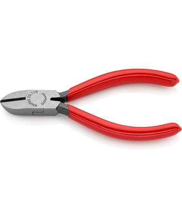 Knipex Diagonal Cutter black atramentized plastic coated 110 mm (self-service card/blister) 70 01 110 SB Grips Plastic Coated Red 110 mm atramentized on self-service card