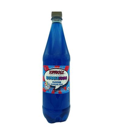 TOPPDOGZ Slush Snow Cone Syrup 1 Litre Blue Bubblegum slushie slushy snowcone