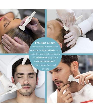 Professional Microneedling Derma Stamp for Hair Growth - 175 Pins Microneedle Dermapen for Skin Care at Home - 1.5mm - Buy Online on SooperMarket.com