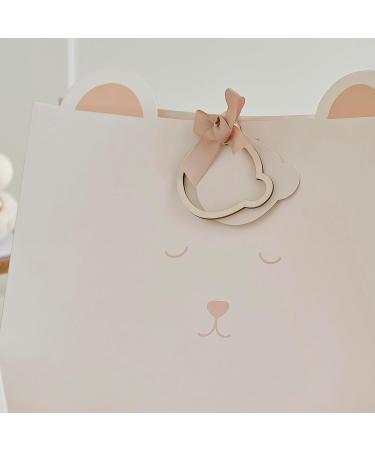Ginger Ray Baby Shower White Teddy Bear Gift Bag with Pop-Out Ears | Neutral Gender-Friendly Design - Buy Online on SooperMarket.com