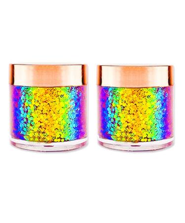 GL-Turelifes 2 Pack Chameleon Body Glitter Gel Set Chameleon Eyeshadow Sparkling Chunky Glitter for Eyes Face Lip & Body Festival Glitter Cosmetic Dry Quickly and Long Lasting (3)