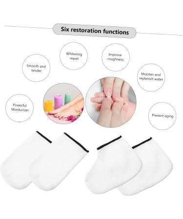 minkissy 2 Pairs Hand and Foot Mask Foot Calluses Remover Wax Tools Wax Liner for Hands Paraffin Wax Bath Gloves Paraffin Wax for Hands Thickened Gloves White Knitted Fabric Boots Manicure - Buy Online on SooperMarket.com
