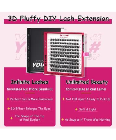 PRO Cluster Lashes 120 Pcs Lash Clusters 3D Fluffy DIY Eyelash Extension Individual Lashes Thin Band Easy to Apply at home Lashes (Ecstatic 10-16mix) 10-16 mix Ecstatic - Buy Online on SooperMarket.com