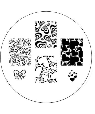 STAMPING STENCIL # CH-15 HEARTS STITCH LOVE