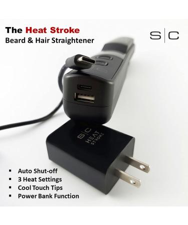 StyleCraft Heat Stroke Beard & Hair Styling Hot Brush | Anti-Scold Cool Touch Tips Black - Buy Online on SooperMarket.com