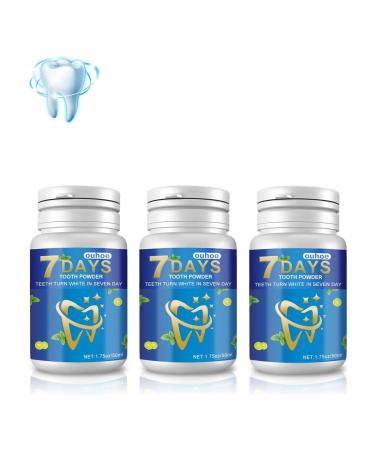 7 days tooth elevator powder 2024 New baking powder tooth powder tooth whitening tooth powder whitening tooth tooth paste powder brightening tooth powder effective tooth rigid stain removal (3PC)