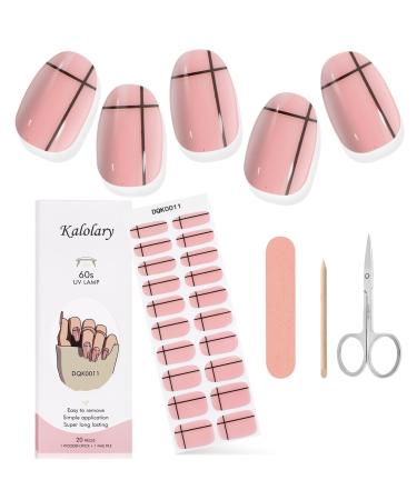 Kalolary Gel Nail Polish Strips Nail Gel Art Sticker Waterproof Full Nail Wraps Decal Sets with Scissors Nail File and Stick for Women Girls Nail Art Decor (UV/LED Lamp Required)-11