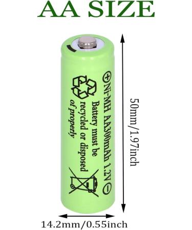 8 Packs Solar Lights AA Batteries - 300mAh 1.2V Ni-MH Rechargeable for Outdoor String & Pathway Lights - Buy Online on SooperMarket.com