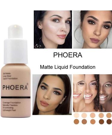Phoera Full Coverage Foundation 108 TAN 30ml - Oil Control, Long Lasting Concealer Cream - Buy Online on SooperMarket.com