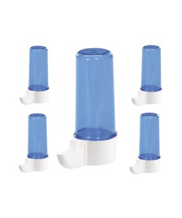 Moondown Farm 5 x 110cc Blue Anti Algae Drinker Cage Aviary Fronts for Finch Canary Budgie Small Birds