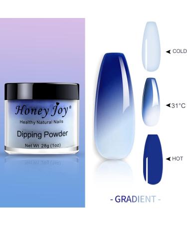 Blue and White Temperature Color Change Dip Powder Nails - Long-lasting, No UV Light Needed - 28g/Box (No.8) - Buy Online on SooperMarket.com