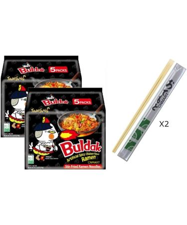 CNMART Samyang Hot Chicken Ramen Dried Buldak Noodles Halal 140g (Pack of 10) - Buy Online on SooperMarket.com