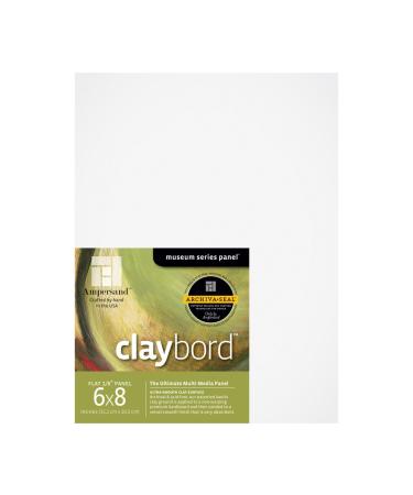 Ampersand Museum Series Claybord Panels for Paint and Ink, 1/8 Inch Depth, 6/8 Inch, Pack of 3 (CBS0608)
