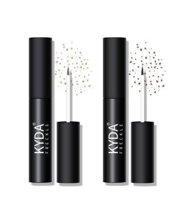 FREEORR 2 Colors Freckle Pen  Liquid Fake Faux Freckles Natural Like Freckle Makeup  Fast Dry and Waterproof Instant Create Lifelike Freckles Make Up  Dark Brown+Light Brown A-Dark Brown+Light Brown