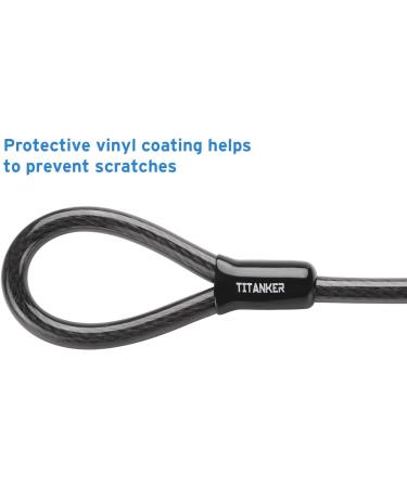 Titanker 4FT Bike Cable Lock - Heavy Duty Security Steel Cable with Vinyl Coating - Buy Online on SooperMarket.com
