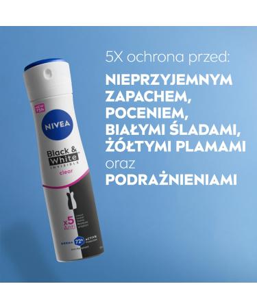 Nivea Womens Deodorant Clear Spray Invisible For Black & White 150 Ml 4.95 Fl Oz (Pack of 1) - Buy Online on SooperMarket.com